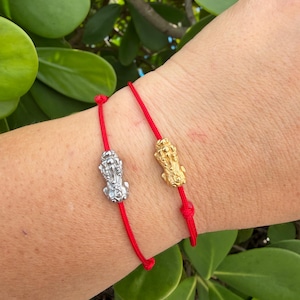 Red String Pixiu Bracelet • Feng Shui Wealth • Protection Charm•Adjustable Lucky Bracelet for Prosperity• Men & Women