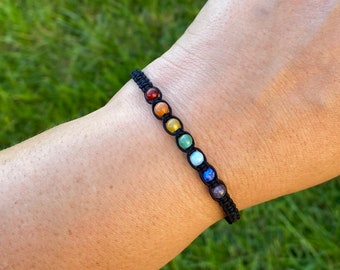 Bracciale in pietra opalite dei 7 chakra: braccialetto elastico unisex (8 mm) - Italia