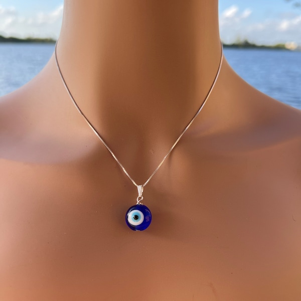 Blue Evil Eye Necklace • NEW •Sterling Silver Necklace • Protection Necklace • Blue Turkish Evil Eye • Amulet Necklace • Evil eye Jewelry •