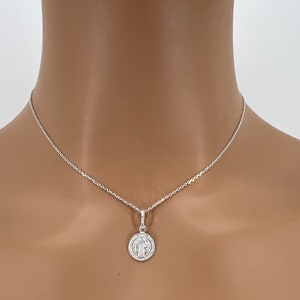 Saint Benedict medal• Sterling silver saint benedict • Saint for protection • 925 sterling silver necklace • San benito de abad•
