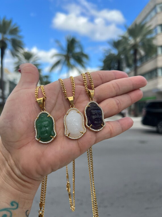 Waterproof Buddha Necklace Buddha Head Pendant Necklace and