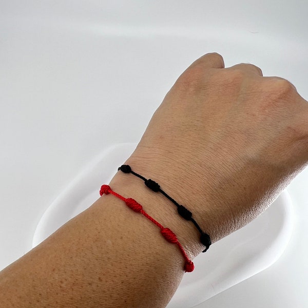 7 Knots Red protection bracelet • Red string Bracelet • Protection Bracelet • Good Luck Bracelets• Red String Jewelry • Adjustable Bracelet