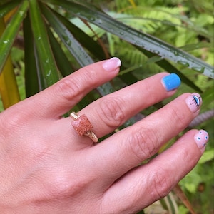 Goldstone Gemstone Ring: Handmade Gold-Filled Wire Wrapped Jewelry