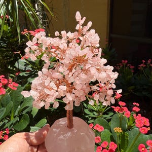 Rose Quartz Tree of Life • Handmade tree of life wired • Energy of Love & Harmony• Love stone• Gift for new home • Crystals for healing •