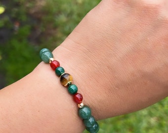 Kristallreichtum Armband: Karneol, Aventurin, Tigerauge