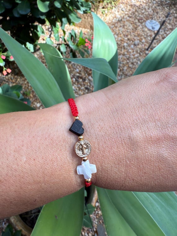Red String Bracelet, Azabache, San Benito, Mother of Pearl Cross