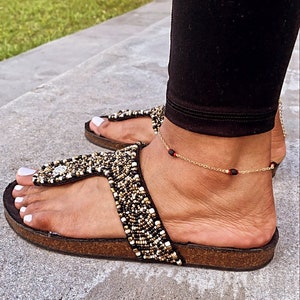 ANKLET• Azabache Fußkettchen• 18K Gold Filled Schmuck •Schmuck für Schutz • Jet-Stein Schmuck • Handgemachter Schmuck • Azabache •