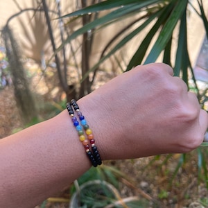 Pulsera de piedra de 7 chakras, joyería chakra, pulsera chakra, pulsera espiritual, pulsera elástica, joyería de piedras preciosas