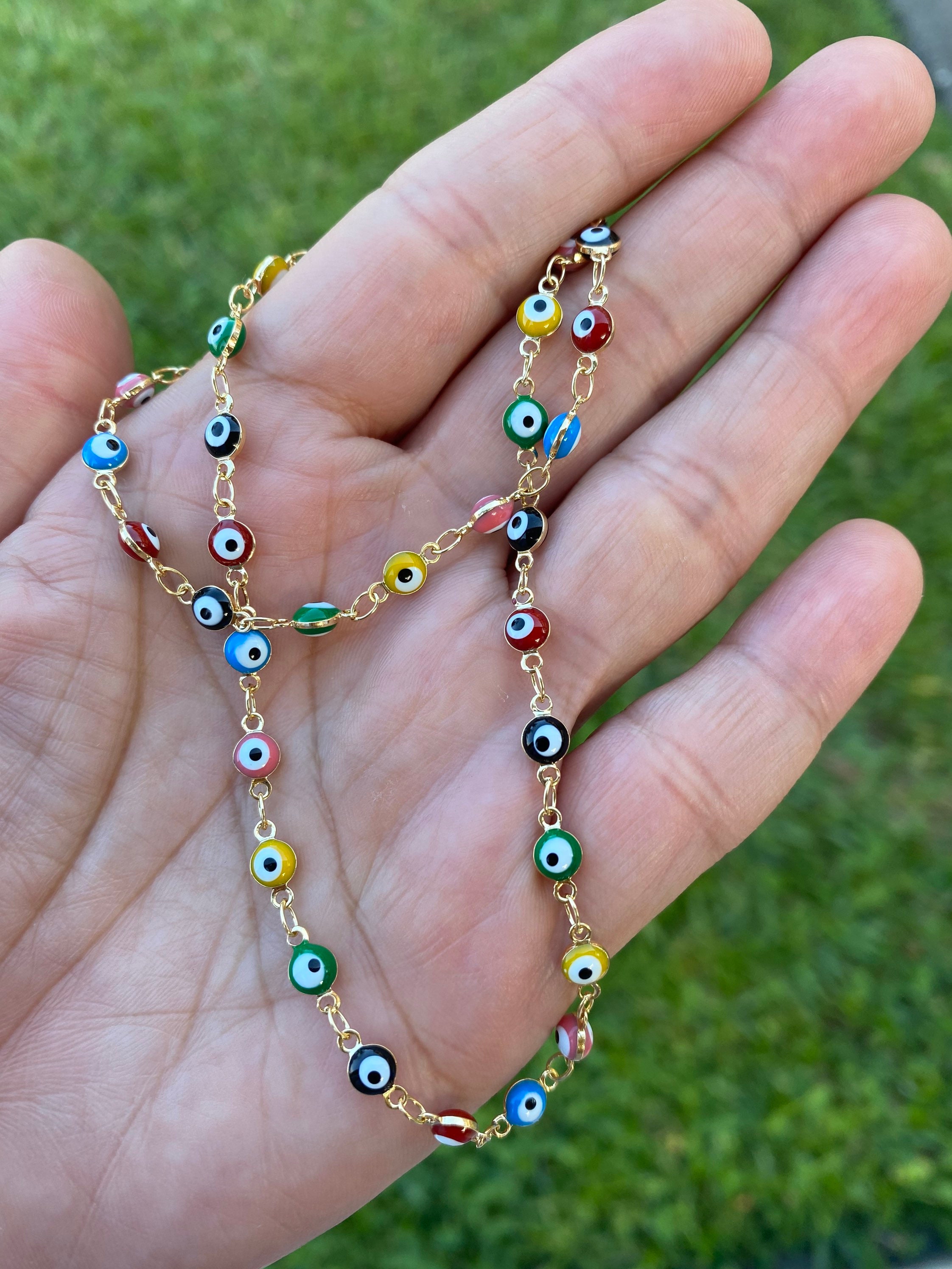 Evil Eye Chain Gold Filled Necklace Mal De Ojo Jewelry Etsy