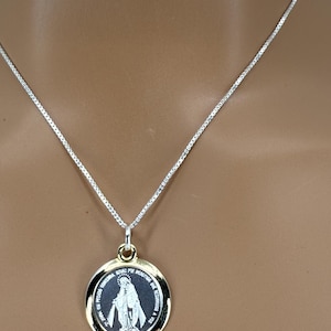Miraculous medal necklace • Virgin Mary jewelry •Religious jewelry • Catholic necklace •925 Sterling silver necklace •Virgin Mary necklace •