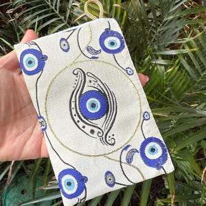 Turkish Evil Eye Coin Purse• Blue Bohemian• Evil Eye Bag •Pouch Bag • Evil Eye Accessories •
