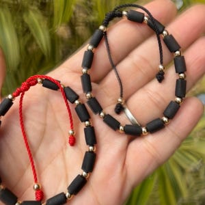Genuine Azabache Bracelet• Red string bracelet • Jet stone jewelry • Handmade jewelry with azabache • 18K gold filled beads• protection jewe