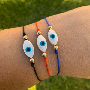 Evil Eye Bracelet, Adjustable Bracelet, Protection Jewelry , Evil Eye Jewelry, Handmade Jewelry, Gold Filled Jewelry, Mal de Ojo Pulsera.