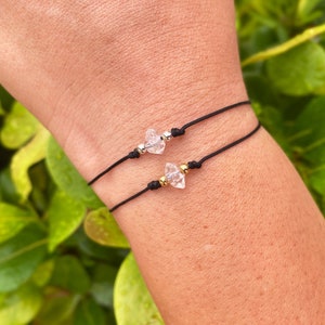 AAA Herkimer  Diamond Bracelet • Dainty  Bracelet •Adjustable Bracelet• Friendship Bracelet• Crystal for Healing • Minimalist Jewelry•