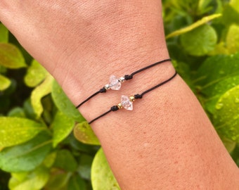 AAA Herkimer  Diamond Bracelet • Dainty  Bracelet •Adjustable Bracelet• Friendship Bracelet• Crystal for Healing • Minimalist Jewelry•