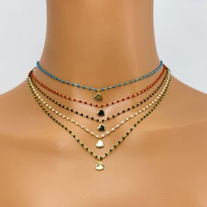 Sterling Silver Dainty Heart Choker: Tiny Heart Necklace