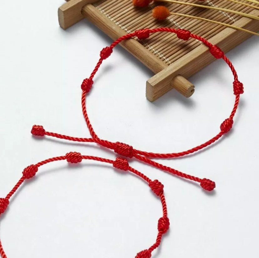 7 Knots Red Protection Bracelet Red String Bracelet Etsy Australia
