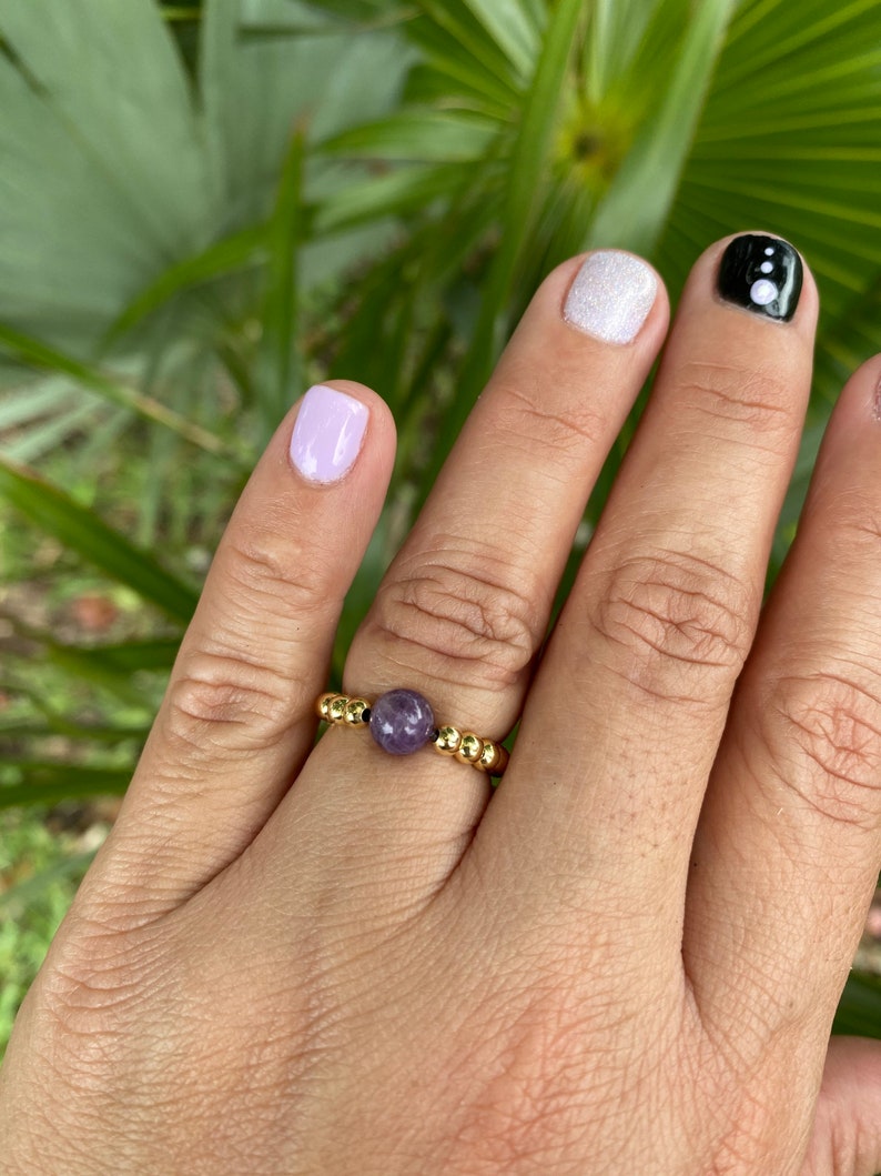 Beaded 18K Gold Filled Ring \u2022 Gemstones Ring \u2022 Beaded Rings \u2022 Healing Jewelry \u2022 Rings \u2022 Yoga Jewelry \u2022 Handmade Jewelry \u2022