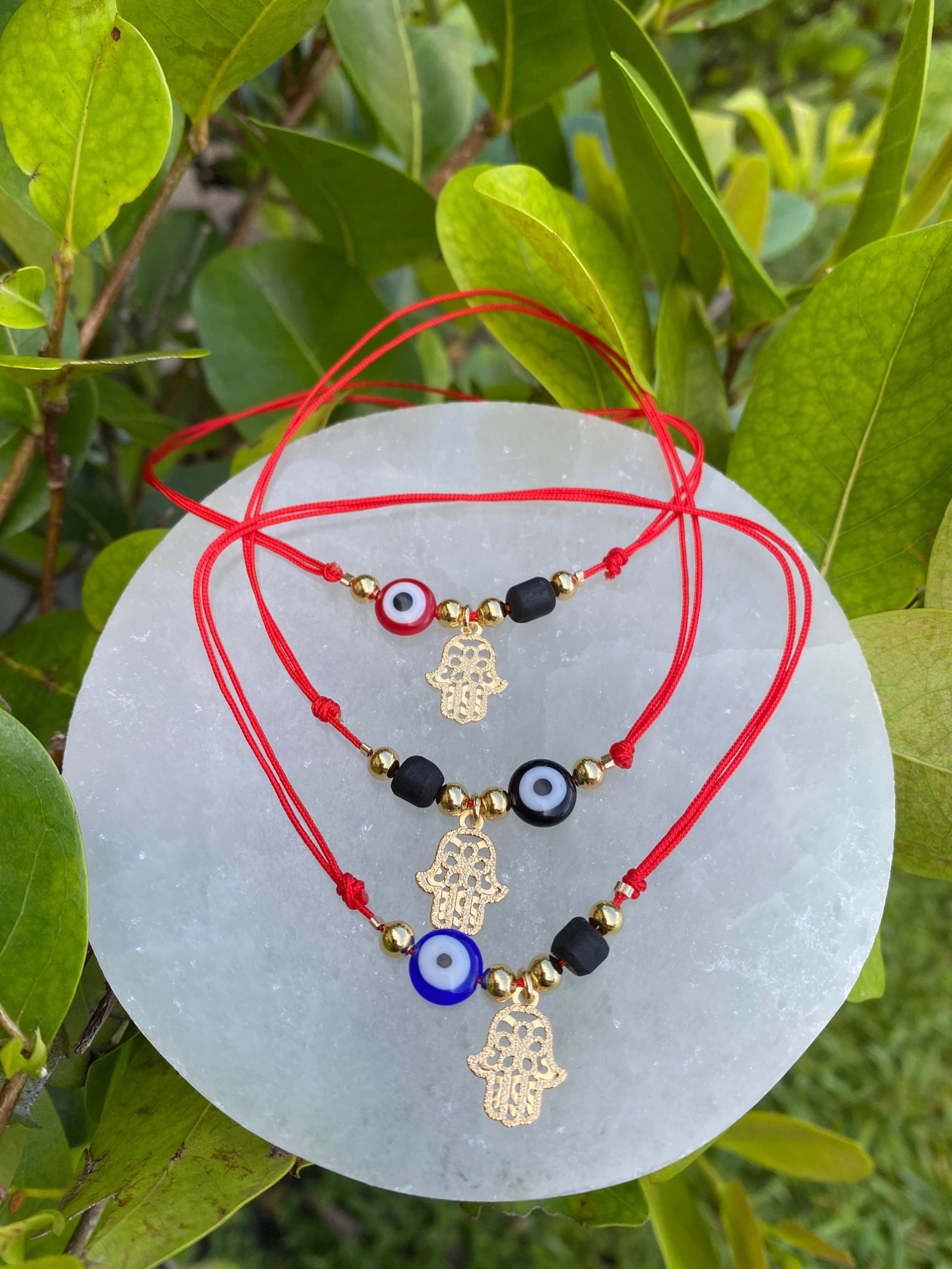 Anklet Jewelry with Jet Stone Evil Eye and Hamsa , Adjustable Anklet …