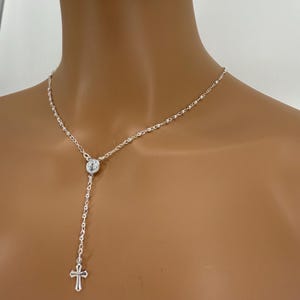 Sterling Silver Saint Benedict Rosary: Handmade Catholic Jewelry