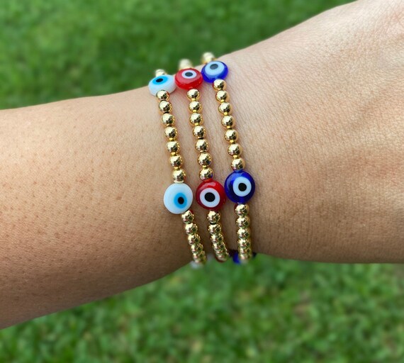 Gold Bracelets Evil Eye Bracelets Protection Jewelry Mal De Ojo