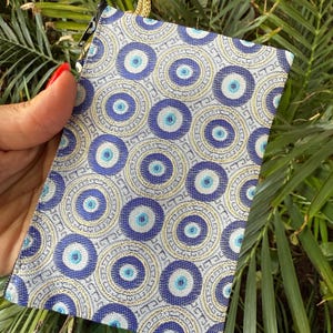 Turkish Evil Eye Coin Purse• Blue Bohemian• Evil Eye Bag •Pouch Bag • Evil Eye Accessories •