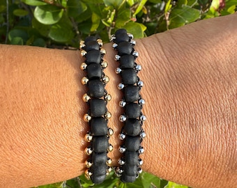Black Azabache Bracelet, Adjustable Bracelet, Gold Filled Bracelet , Silver Filled ,Bracelet, Unisex Bracelet, Genuine Azabache ,Jet Stone .