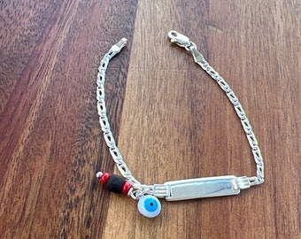925 Sterling Silver Toddler Bracelet • Azabache and Evil eye Protection • Bracelet for protection • Genuine azabache • Toddler Bracelet •