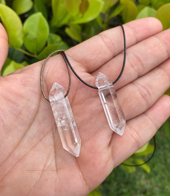 Clear Quartz Crystal Necklace | Vintage Rose Handmade Jewellery – Aligned  Gemini Co