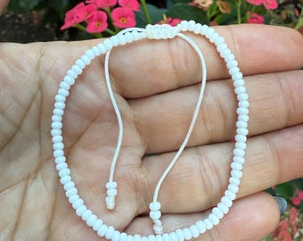 Obatala White Beaded Bracelet: Santeria Orisha Jewelry for Peace