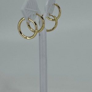 18 K Gold plated Hoop • Brass Hoop Earrings • Delicate hoop earrings• Water resistant earrings •Gold Earrings