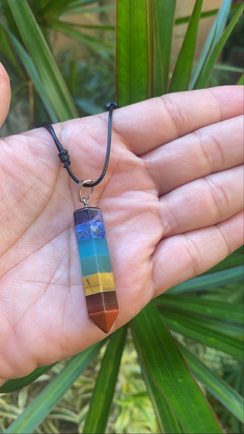 7 Chakras Necklace 7 Chakra Point Pendant Healing Necklace Etsy
