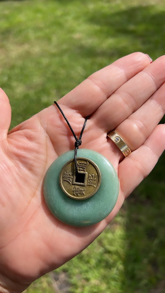 Green Aventurine Necklace Chinese Coin Jewelry Feng Shui Jewelry Wealth Jewelry Abundance Jewelry Good Luck Necklace Adjustable Etsy Canada