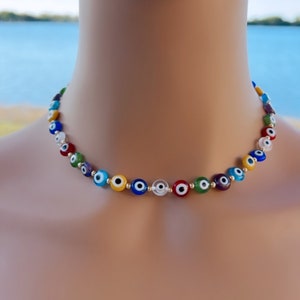 Evil eye necklace• Good luck jewelry • Protection necklace • Beaded necklace • 18K goldfilled necklace • Turkish eye necklace • Handmade