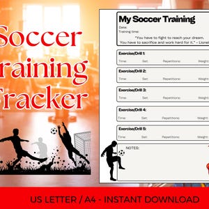 Printable Soccer Training Tracker – Coach Planner & Athlete Workout Log, Digital Training Plan
