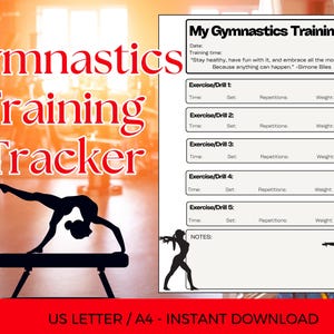 Printable Gymnastics Training Tracker – Coach Planner & Gymnast Workout Log, Digital Training Plan