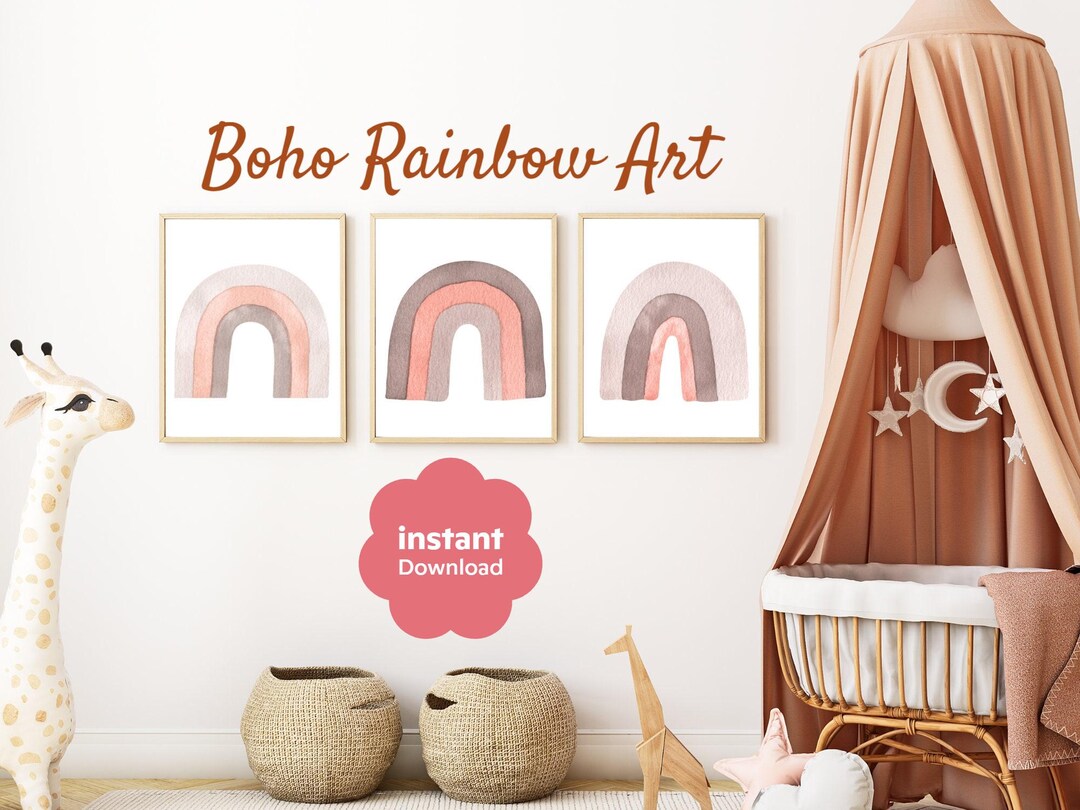 Printable Rainbow Nursery Art | Printable Wall Art for Nursery | Baby ...