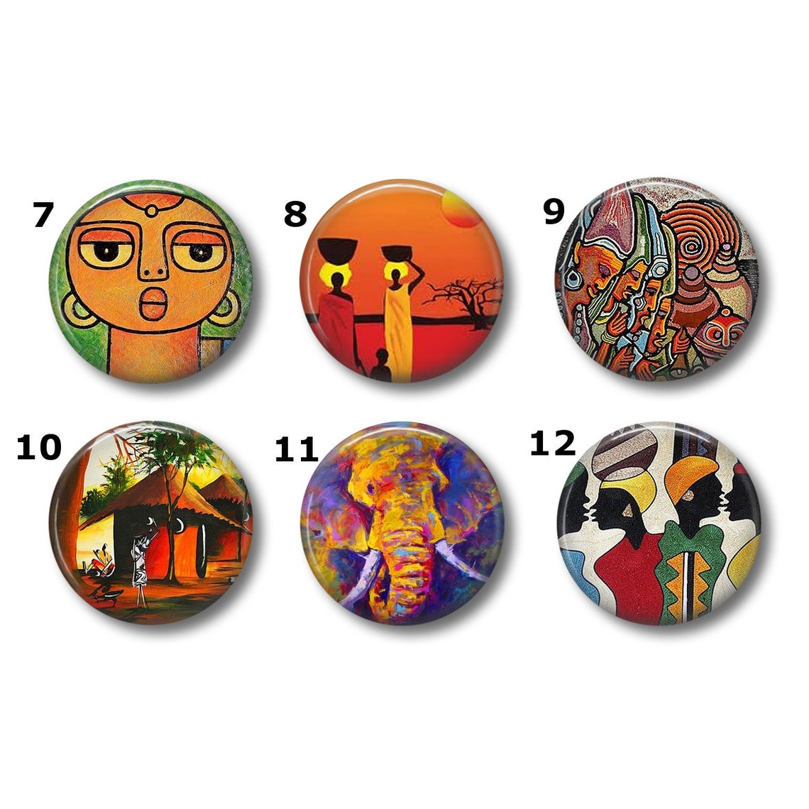 African Life or pins Choose your own set of 6 Etsy