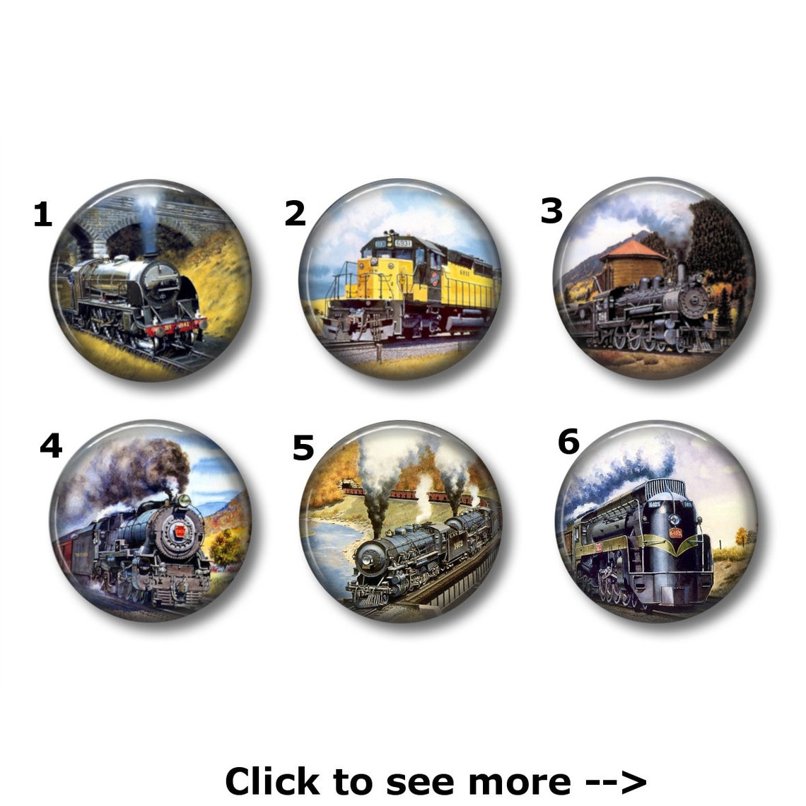 Train or pins Choose your own set of 6 train Etsy