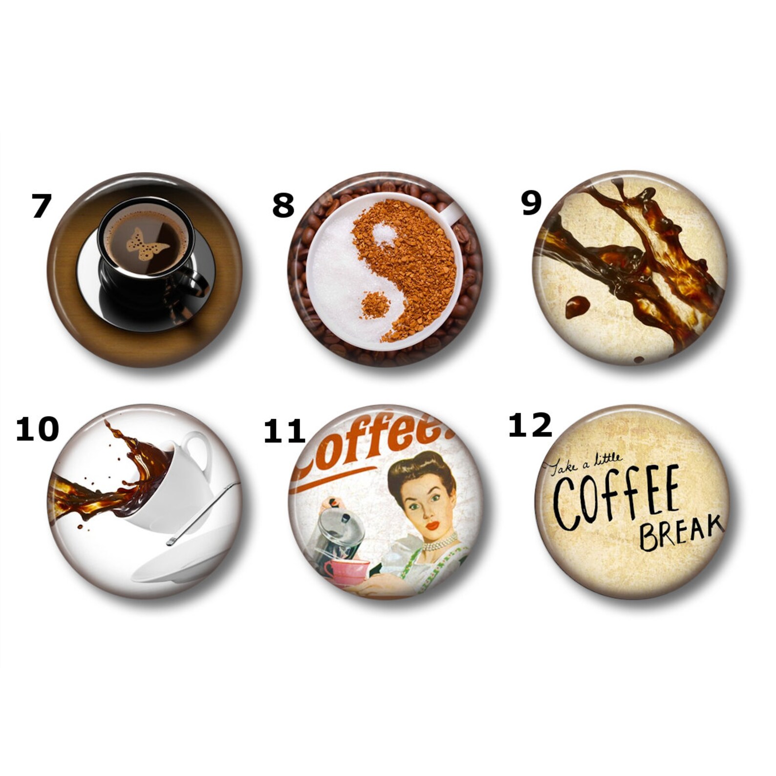Coffee or pins Choose your own set of 6 Coffee Etsy
