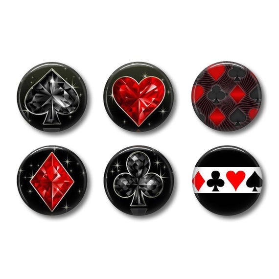 Playing Cards or Pins Playing Card Buttons Etsy