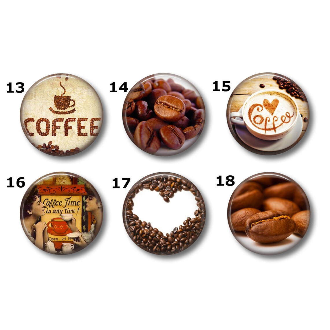 Coffee or pins Choose your own set of 6 Coffee Etsy