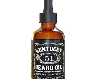 Best Sandalwood Beard Oil - Conditioner & Softener for Men - Kentucky 51 - 1oz, 2oz and 4oz
