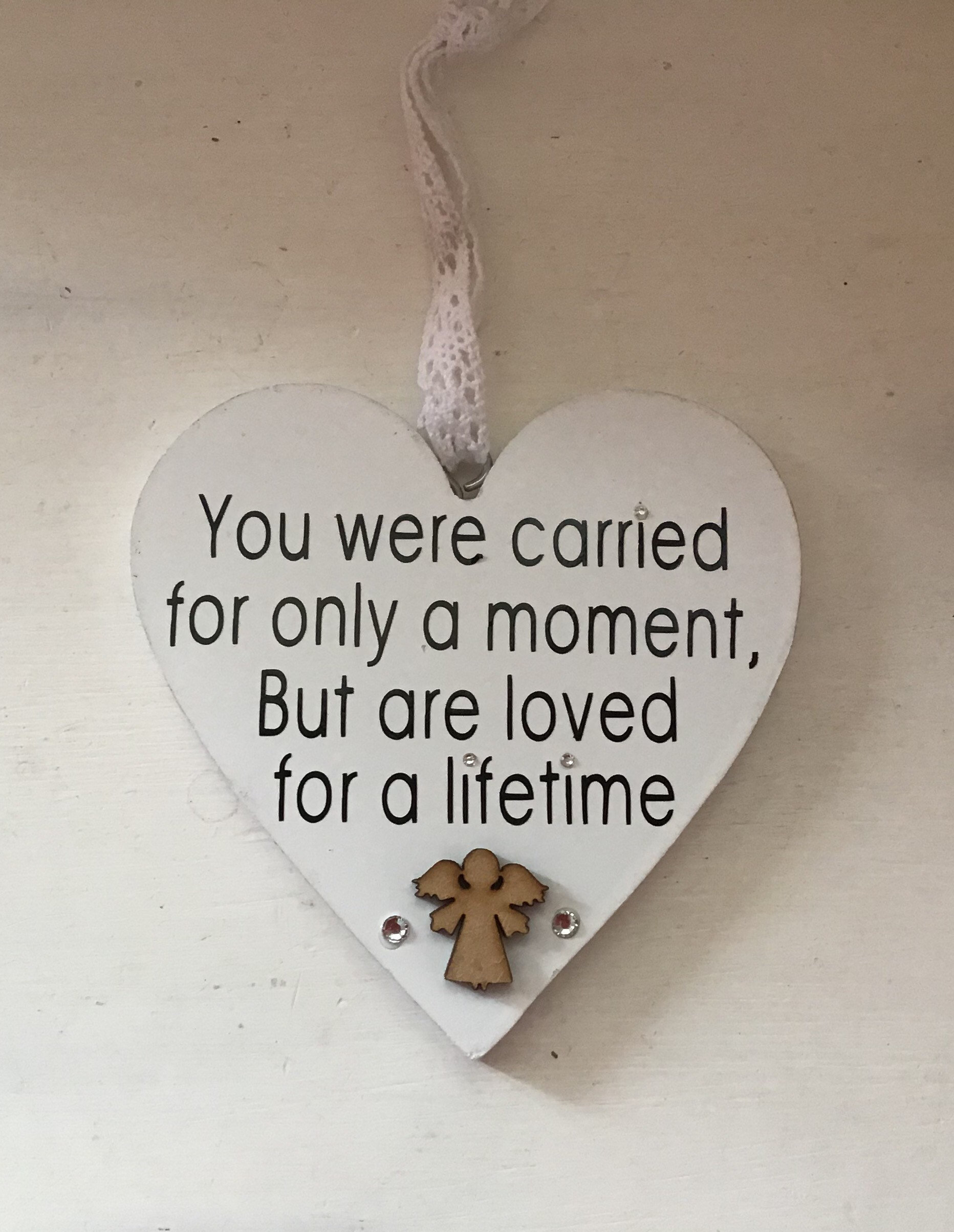 Angel Baby Miscarriage Keepsake Quote on heart Hanging  Etsy