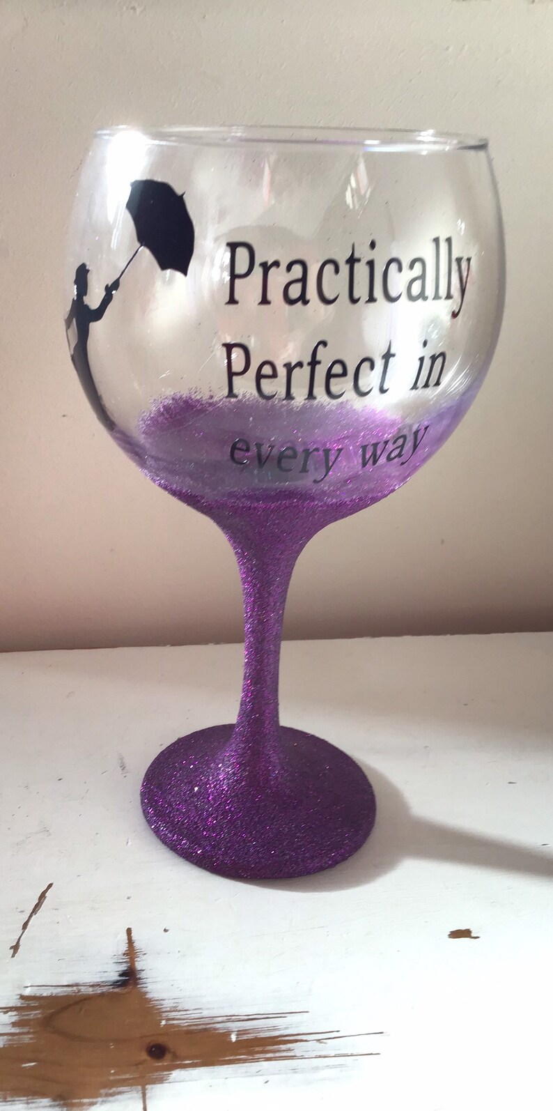 Disney Mary Poppins Gin Glass Vinyl Decal Silouhette Etsy