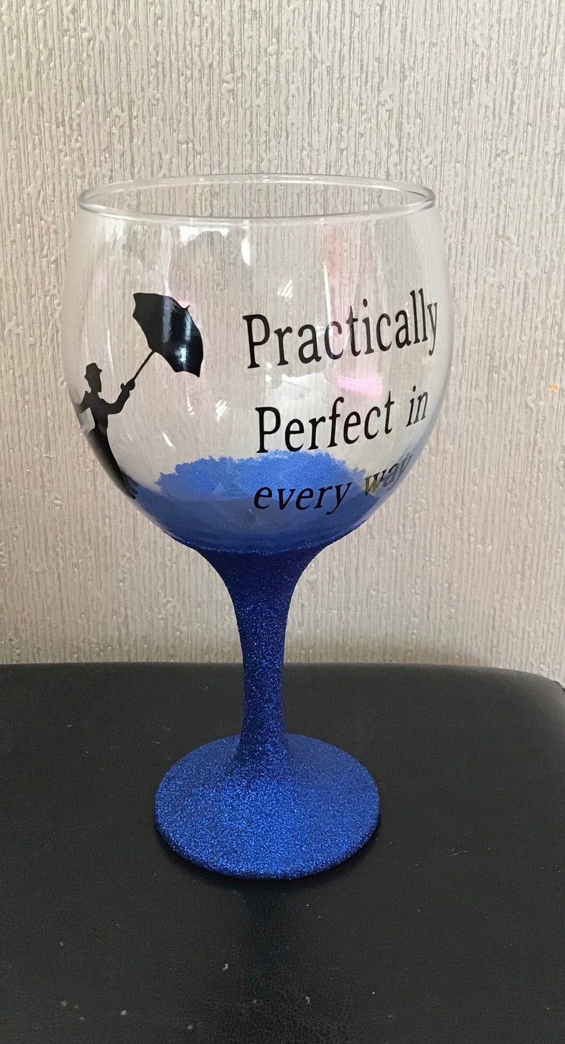 Disney Mary Poppins Gin Glass Vinyl Decal Silouhette Etsy