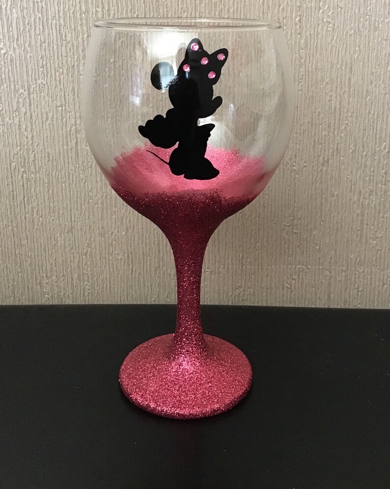 Personalised Disney Minnie Mouse Gin glass Vinyl decal Etsy