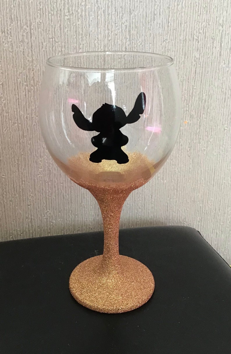 Personalised Disney Stitch Gin Glass Vinyl Decal Etsy