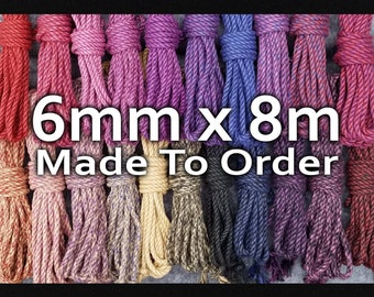 Peut inclure: Assortiment de cordes colorées de 6 mm d'épaisseur, chacune de 8 mètres de long. Fabriqué sur commande.
