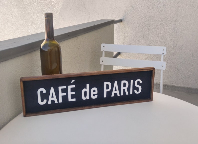  Cafe  de  Paris  Framed Wood Sign  Etsy